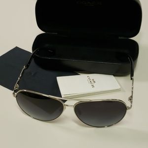 Coach aviator sunglasses - black and silver